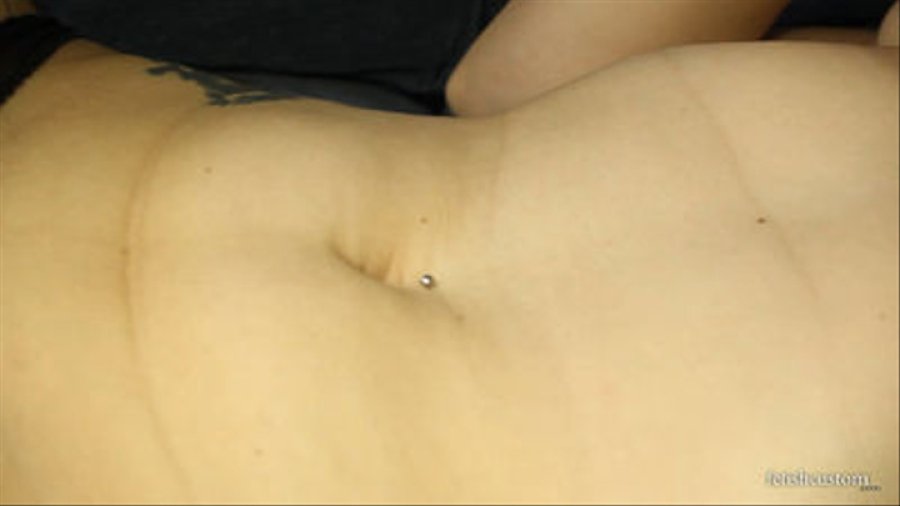 Ammalia Plays with a Piercing Ball in Her Bellybutton