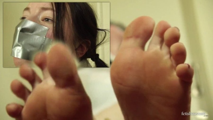 Schoolgirl Eryn Rose Foot Wiggling In Bondage