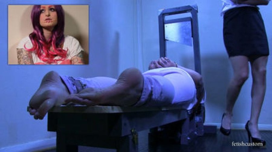 Ellie Strapped Onto a Guillotine By Cop Chloe Toy 