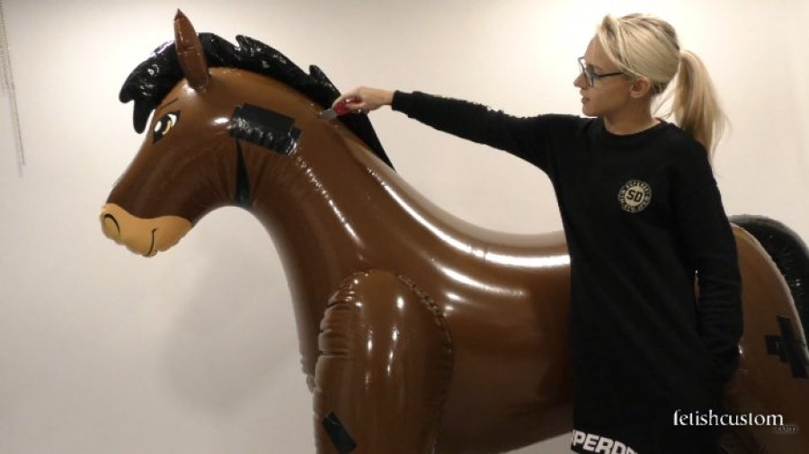 Cruelty To Inflatables - Chloe Toy Slicing Huge Creature With a Knife #2