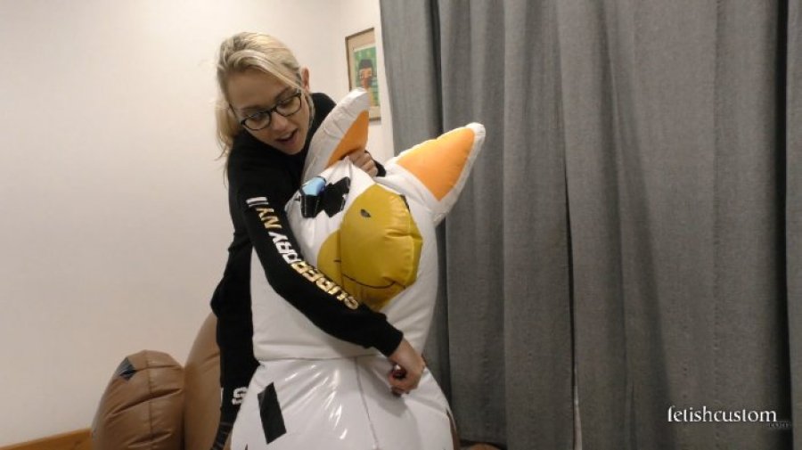 Cruelty To Inflatables - Chloe Toy Slicing Huge Creature With a Knife #6