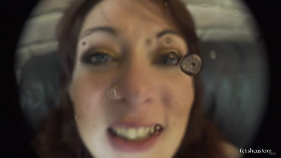 Kitty Robot Fisheye Kissing and Wet Licking