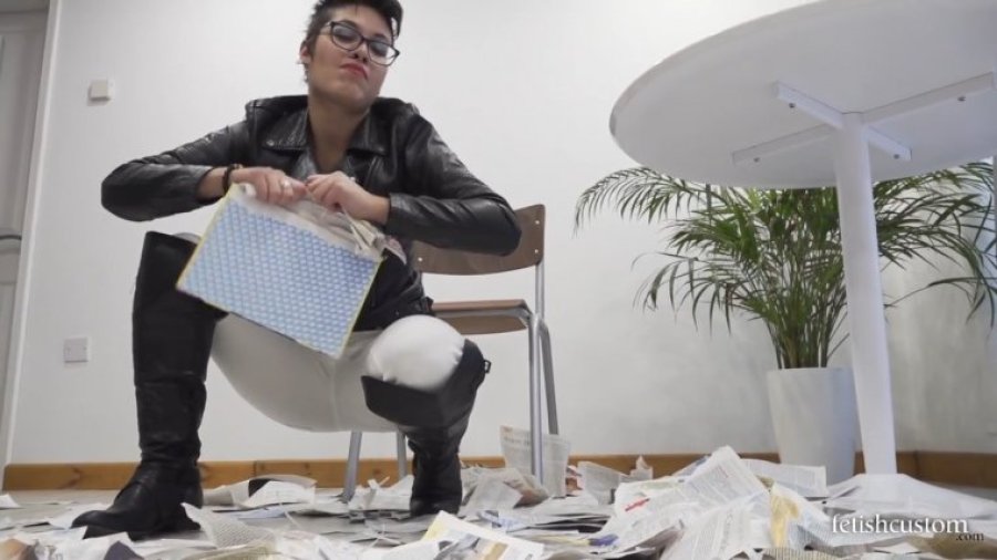 Lilly Scabette Book Destruction in Leather Boots