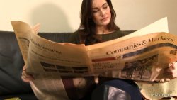 Tanya Newspapers Destruction in Leather Boots