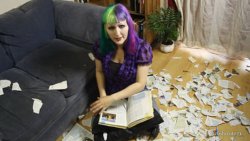 Ophelia Book Destruction in Leather Boots