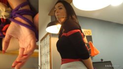 Ball Bagged Lauren Louise Hand Fetish in Bondage #2