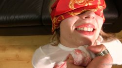 Carmel Anderson Blindfolded and Shirt Pulled