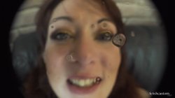 Kitty Robot Fisheye Kissing and Wet Licking